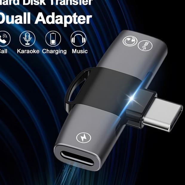 2 In 1 Otg Usb Type C Splitter To Type C Ja Aux Audio Dac 32Bit Headphone 15W Charger Adapter For 15