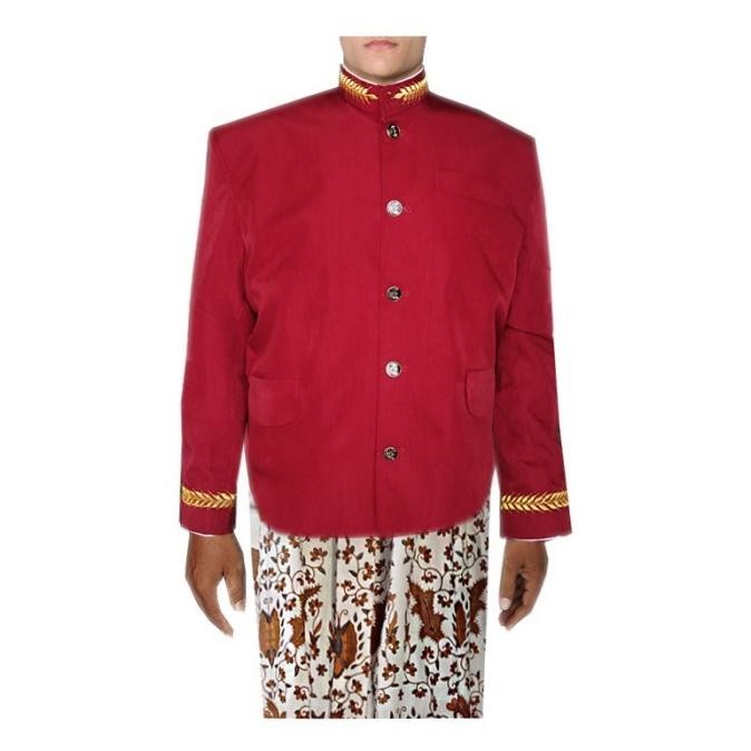 Promo Beskap Jogja Press Merah Marun Baju Adat Jawa