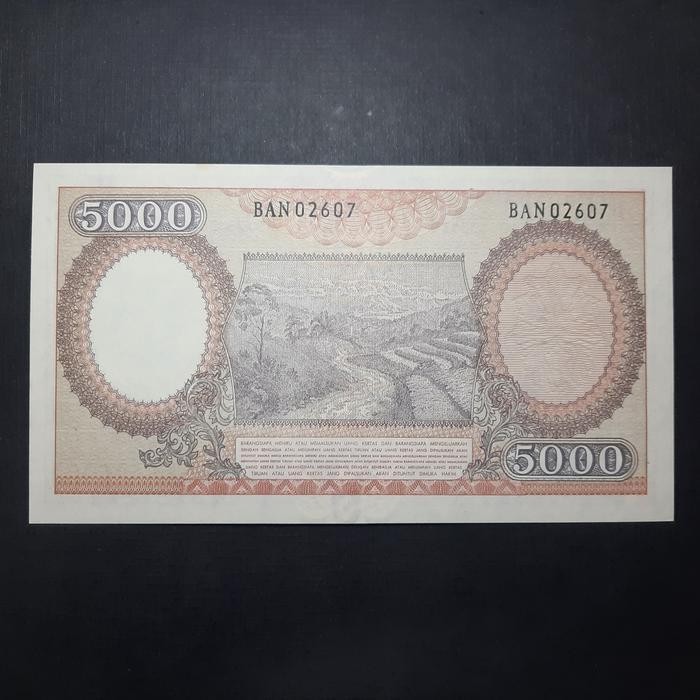 Uang Kuno 5000 Seri Pekerja 1958 Violet Wm Garuda Tengah - Grade Unc Original Dan Terpercaya