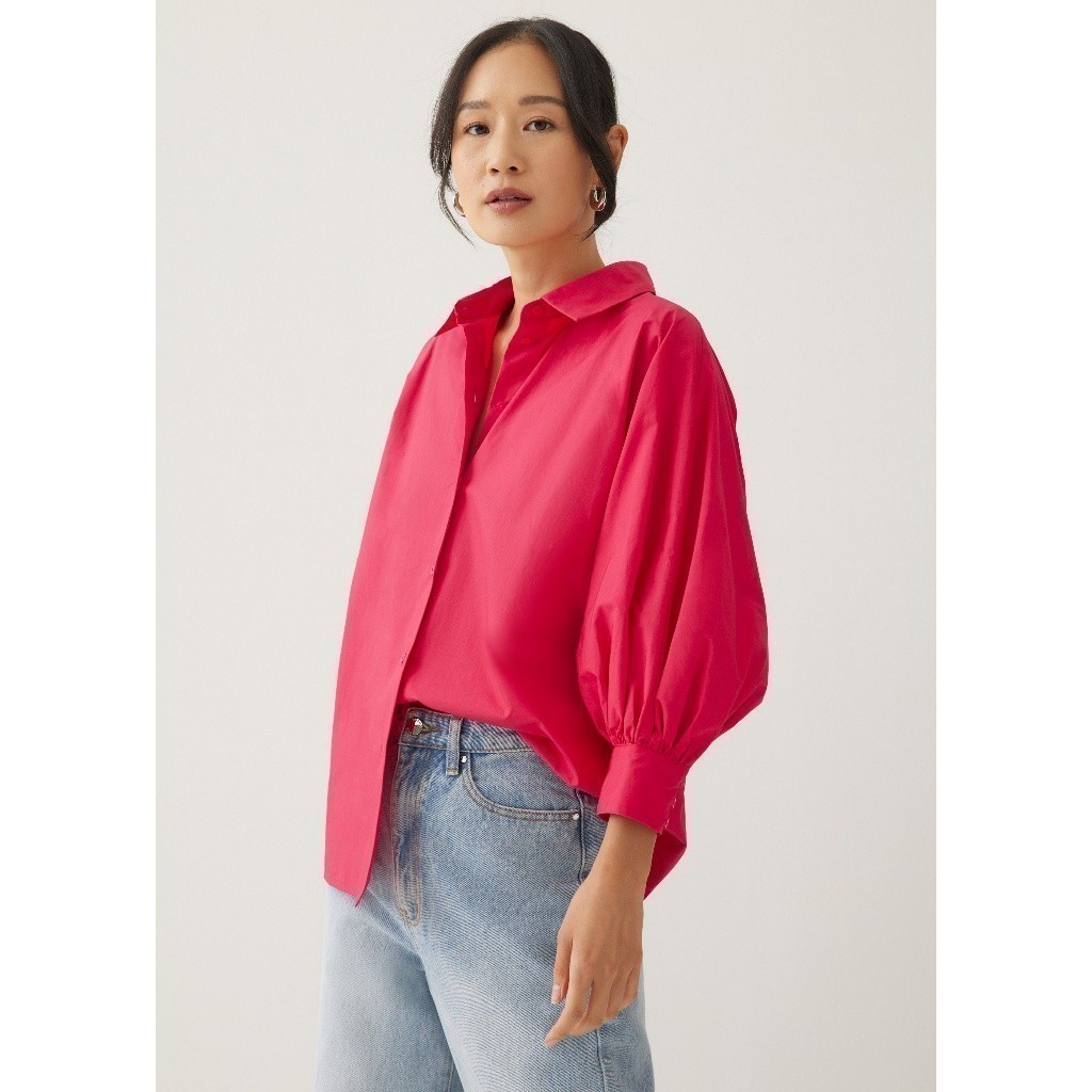 Love, Bonito - Atasan Wanita - Brienne Cotton Puff Sleeve Shirt