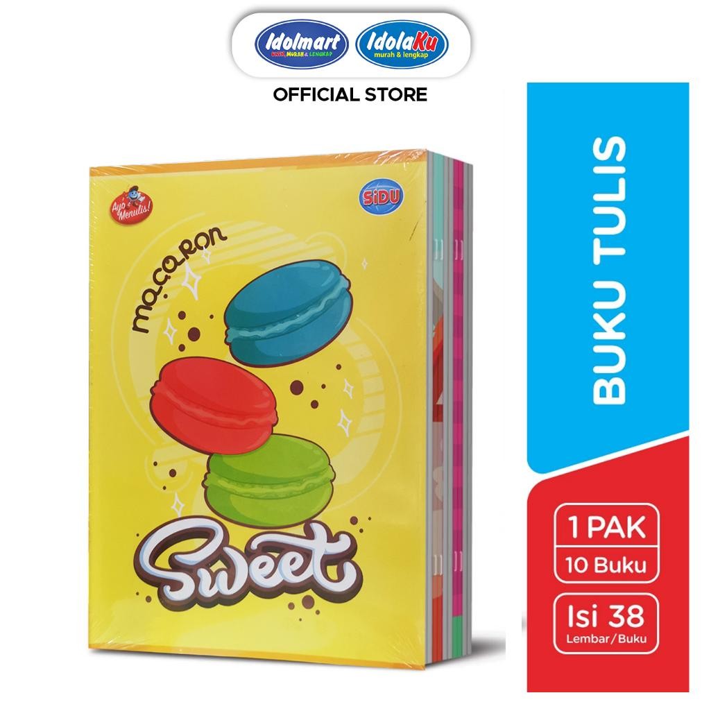 

IDOLAKU Buku Tulis SIDU isi 38 Lembar 1 Pack Isi 10 Buku Sinar Dunia