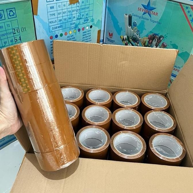 

Lakban 90 Yard 1 Dus Isi 72 Pcs Coklat Core Polos Co