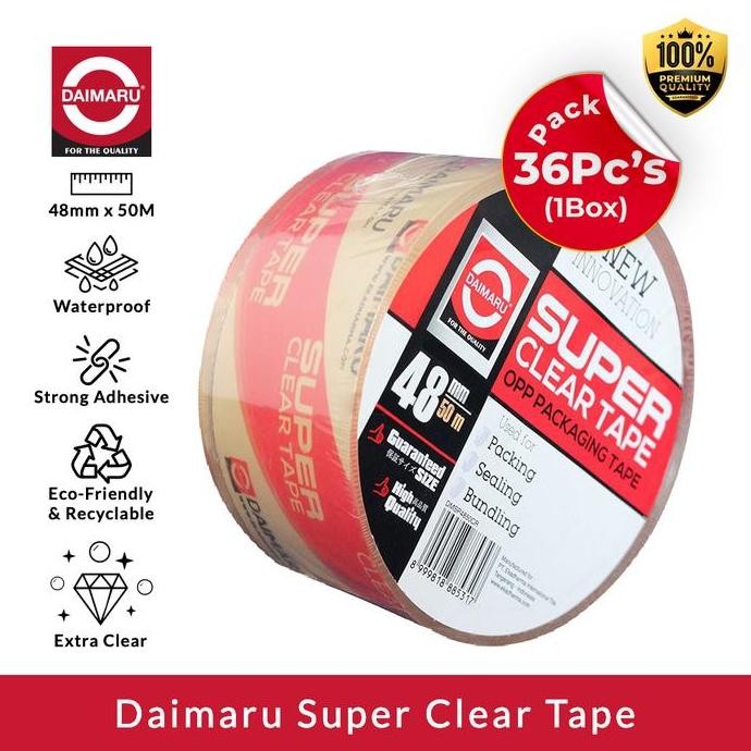 

Daimaru Opp Lakban Bening Super Clear Tape 48Mm X 50M 36 Pcs / 1 Box Co