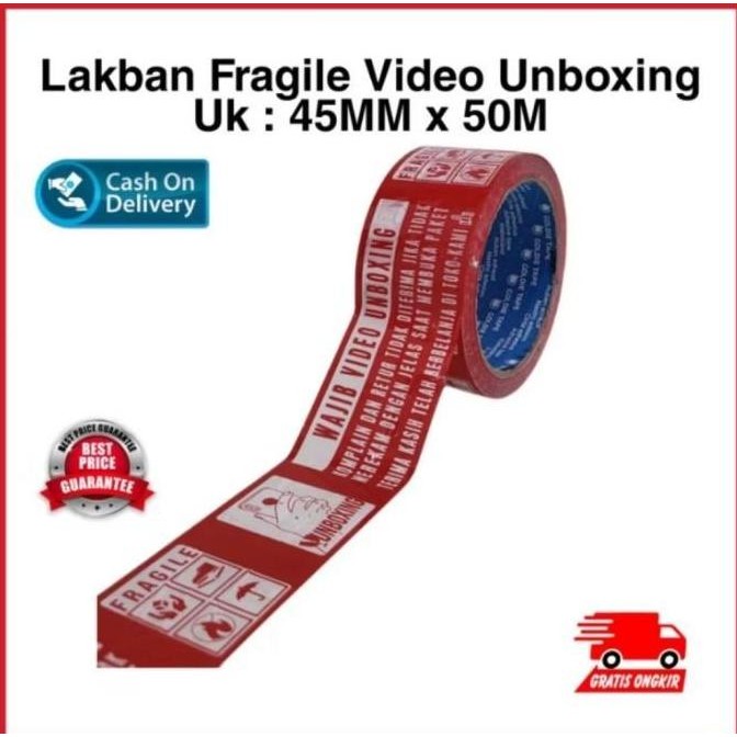 

Lakban Fragile Video Unboxing Per Dus 72 Pcs Jangan Dibantiing 45 X 50 Meter Co
