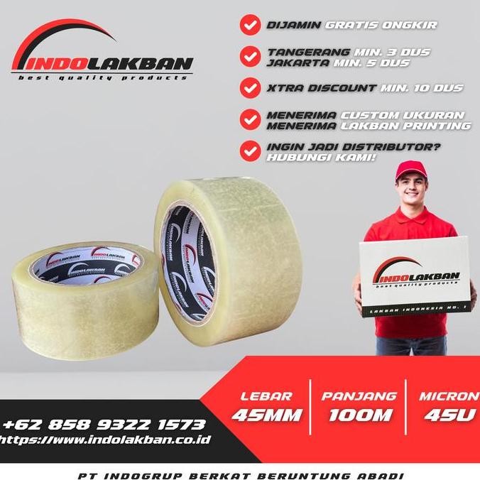 

( Per Dus ) Indolakban Lakban Bening 2 Inch 100 Meter 45 Micron Co