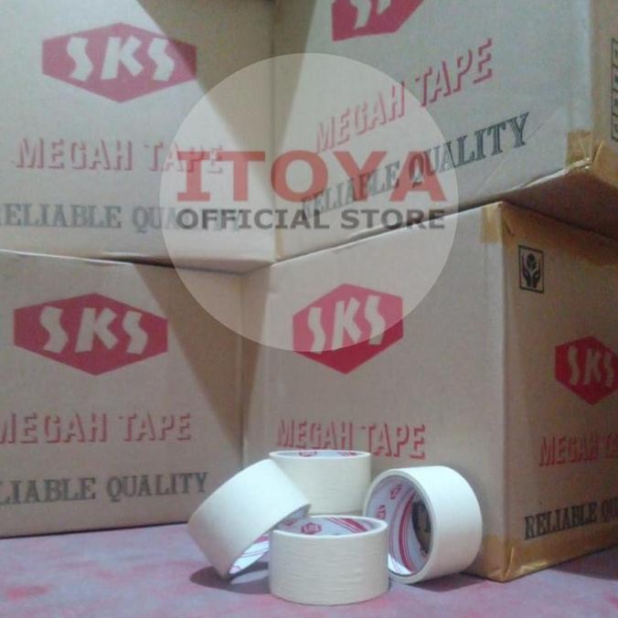 

( Instan ) "Sks" Masking Tape 2" ( Lakban Kertas ) Rp 4.800 / Roll, / Per Dus Isi 72 Roll / Uk. 48 Mm X 12 M/ Max 3 Dus Co