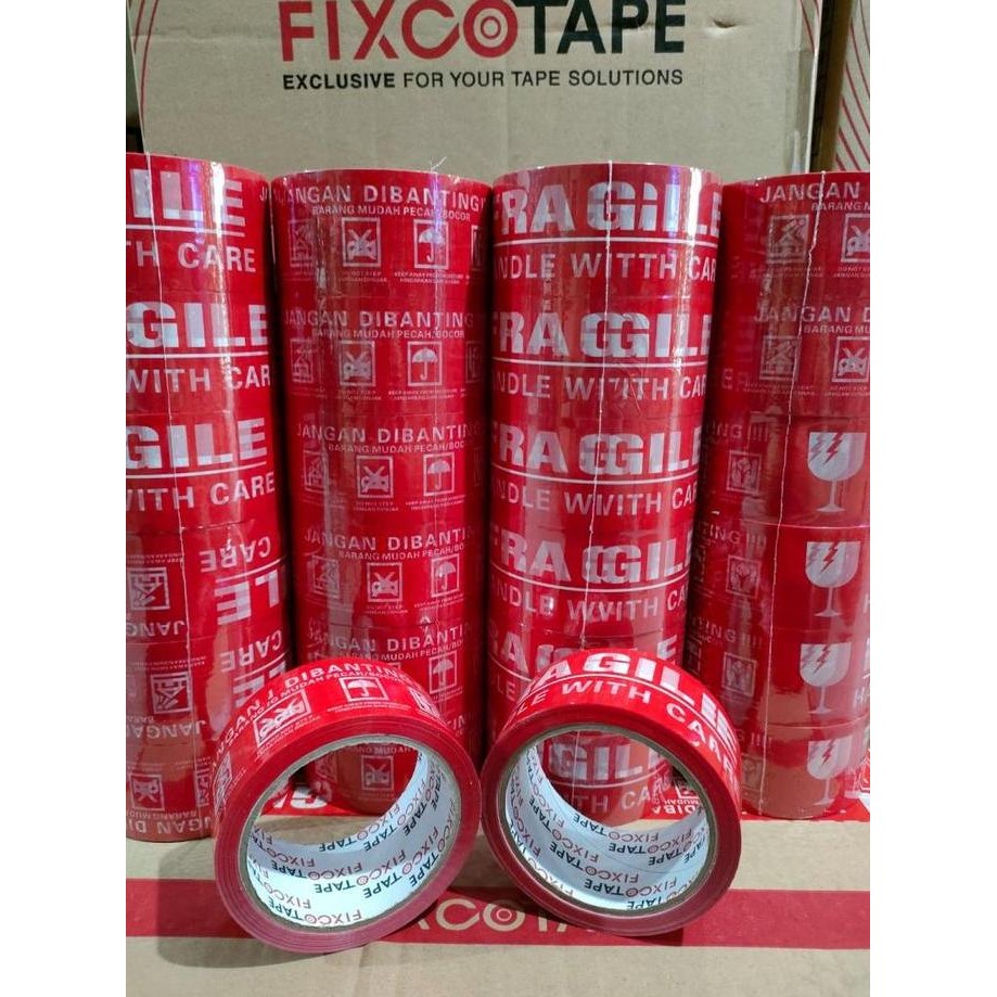 

Lakban Fragile Merah / Putih O 48Mm X 60Y /Duss Co
