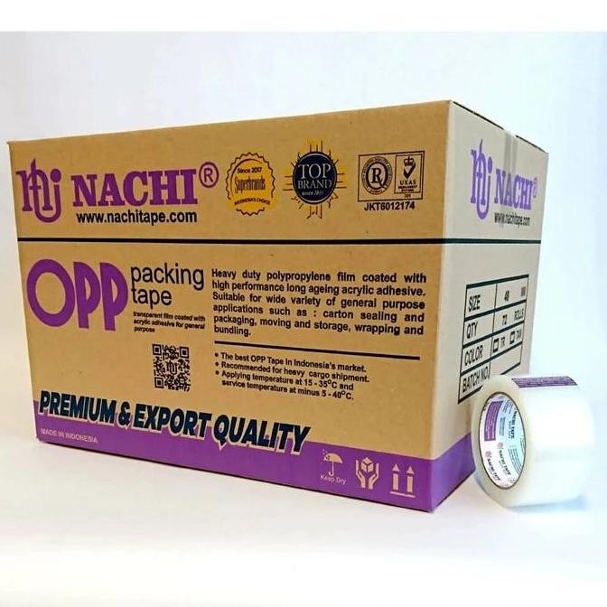 

Lakban Nachi Opp Nachi 2 Inch 48 Mm 90 Yard Bening 72 Roll Co