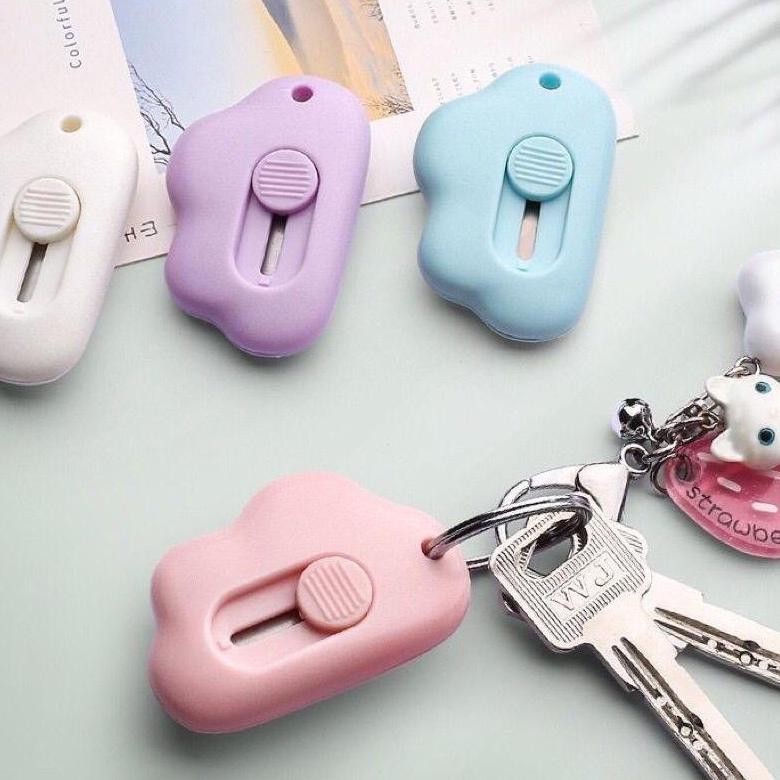 

Cutter Mini Bentuk Awan Lucu Bone Papper Cut Pemotong Kertas Kater Mini New Product