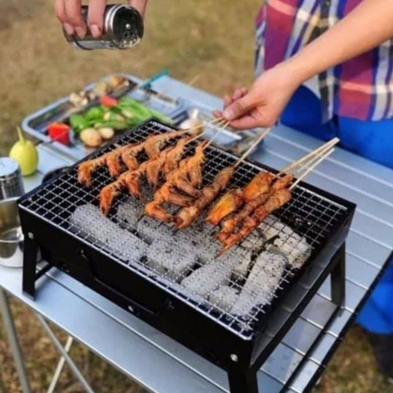 Alat Pemanggang Panggangan Arang Portable Bbq Grill Pembakaran Bakar Bakaran Besi Stainlesa Keemaya 