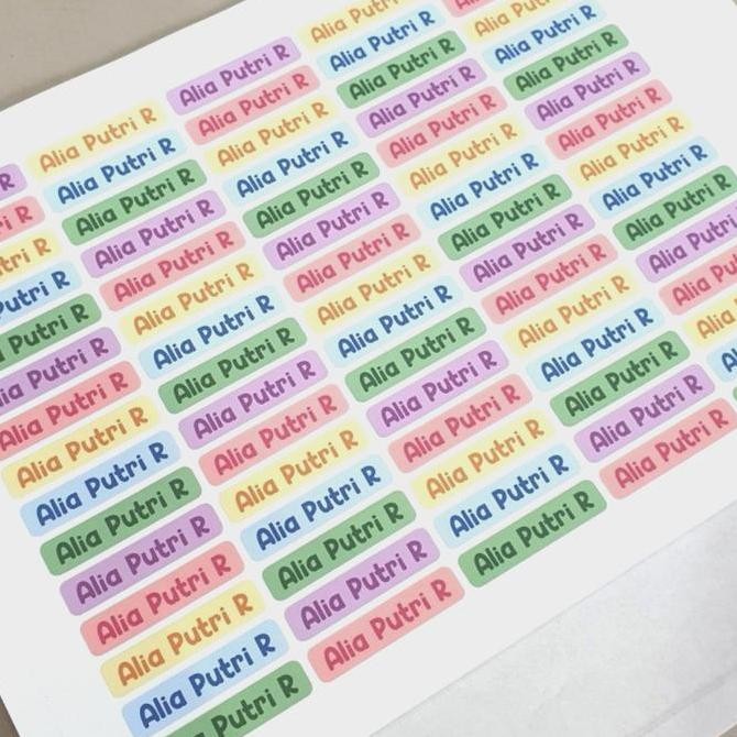 

Stiker label nama untuk di baju kain permanent