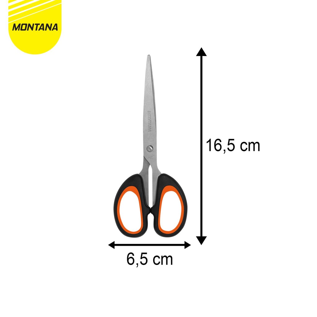 

MONTANA SCISSORS GUNTING STAINLESS STEEL 16.5 CM MULTIPURPOSE KUAT TAJAM ANTI KARAT STL-565/LUSIN