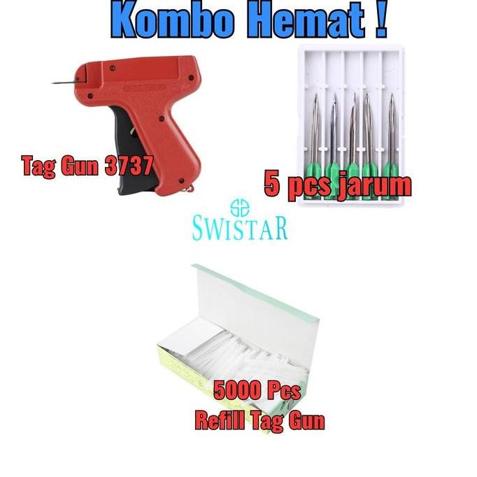 

Kombo Hemat! Tag Gun Laundry / Alat Pasang Label Merk (Tag Gun + Refill Tag Pin + Jarum) Co