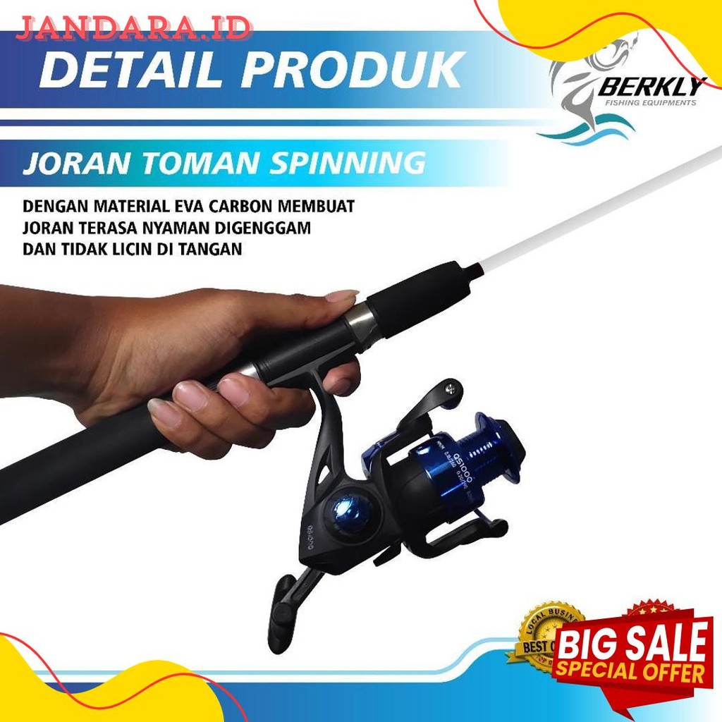 Berkly - Joran Pancing Toman Spinning 1.50M - 1.80M Fishing Rod Carbon Fiber Fishing Tackle Outdoor 