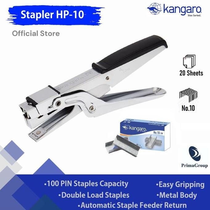 

Long Arm Stapler HP-10 / Stapler Jilid HP 10 / Stapler Buaya HP10 Kangaro / Stapler Standar HP-10 / Double Load Stapler No.10 / Hekter Jilid No 10