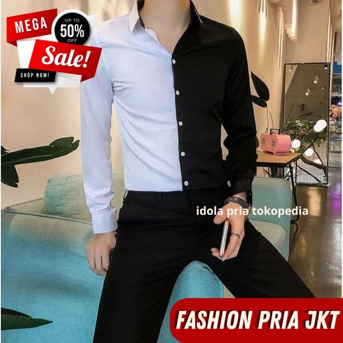 KEMEJA PRIA SLIMFIT LENGAN PANJANG 2 WARNA / KEMEJA PRIA SLIMFIT LENGAN PANJANG 2 WARNA BAHAN BERKUA