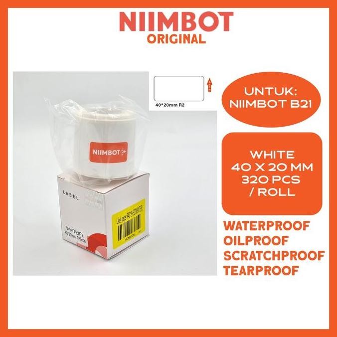 

Plain White Thermal Label Printer Sticker Niimbot B21 Refill Label - Plain White Co