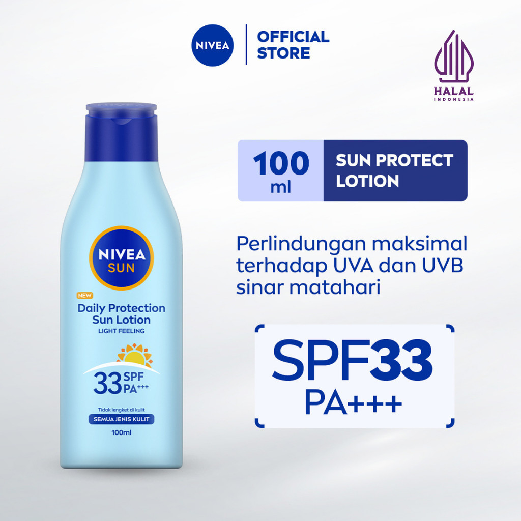 NIVEA Body Lotion Daily Protection Sun SPF33 100ml - Sunscreen badan lotion sunblock sunblok SPF UV 