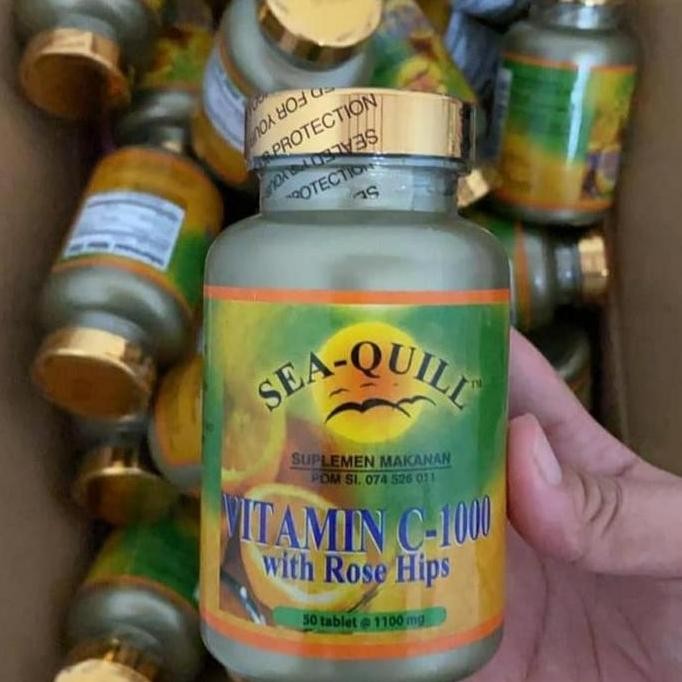 Seaquill Sea Quill Pure Vitamin C Vit C Rose Hips Rosehips 1000Mg 50 Original Produk