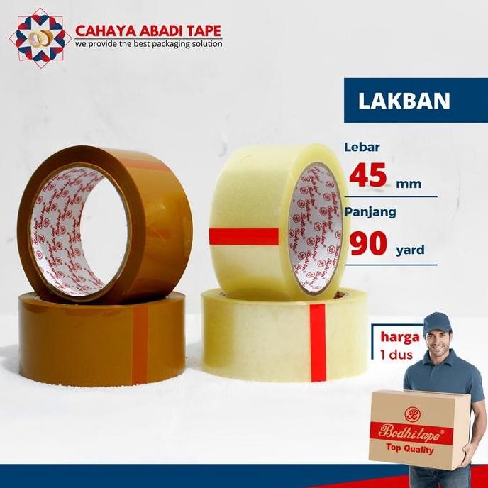 

LAKBAN BENING COKLAT BODHI 45MM X 90YARD ASLI PER DUS