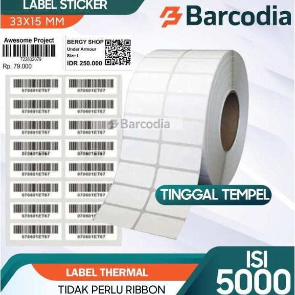 

Label Bar 33 X 15 (2 Line) Thermal 33X15 Mm 33X15Mm 2 Line Isi 1000 / 1500 / 2000 / 5000 Co