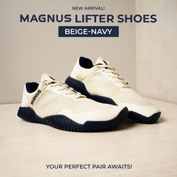 Magnus Lifting Shoes Beige Navy (Deadlift Shoes / Flat Shoes)