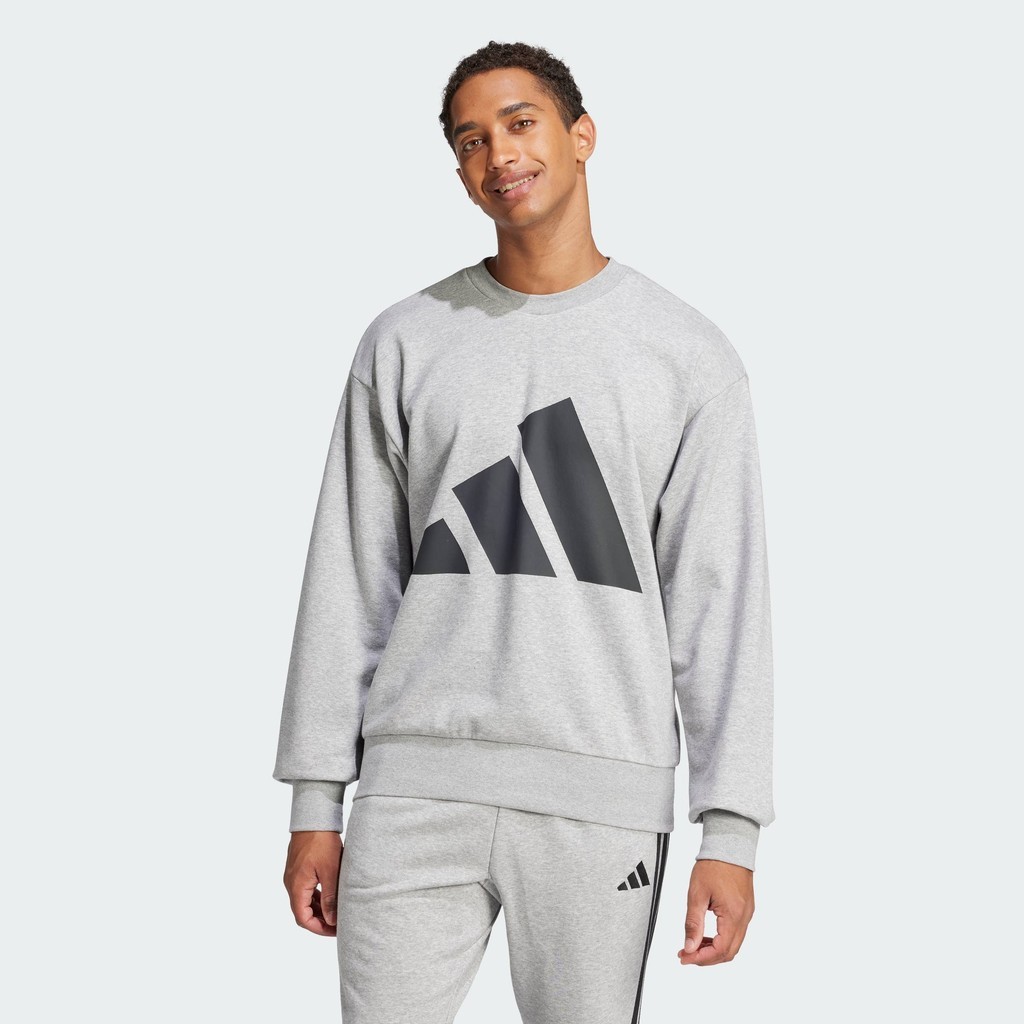 adidas Lifestyle Essentials Big Logo French Terry Sweatshirt Men Grey JE8952