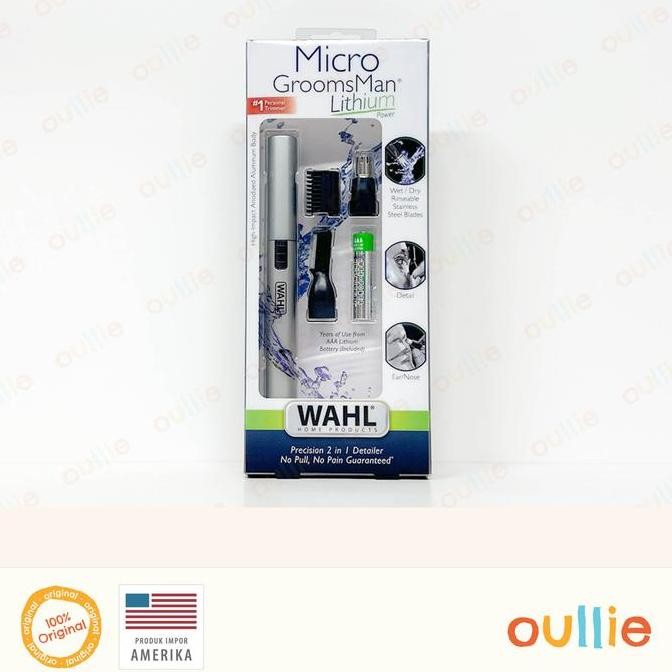 Wahl Micro GroomsMan Lithium Men's Personal Ear, Nose & Brow Trimmer