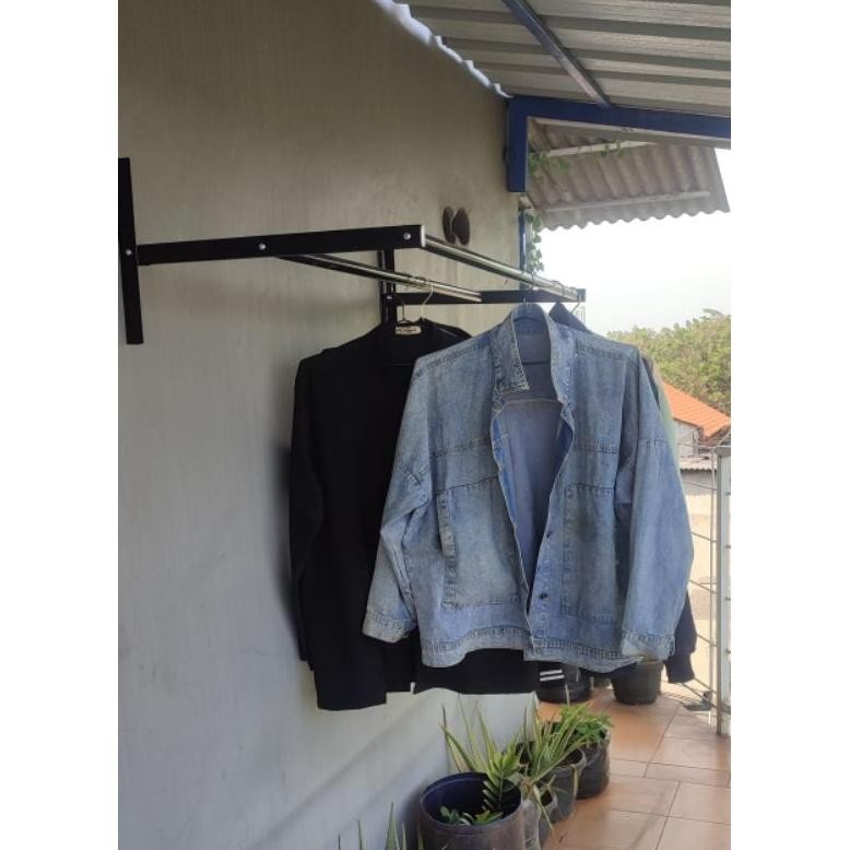 Jemuran lipat dinding multifungsi 100cm