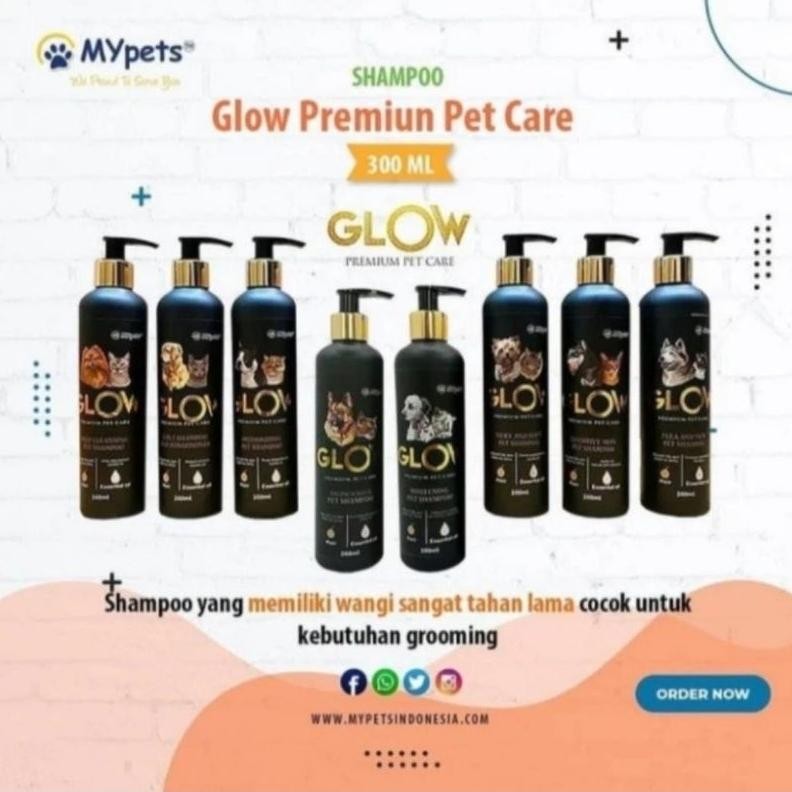 Shampo Glow Premium Pet Care 300ml Shampo Anjing Kucing Sampo AST