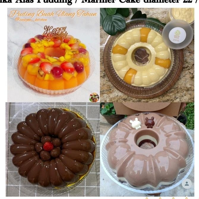 10Pcs Alas Mika Puding Diameter 22Cm 25Cm Alas Mika Puding Alas Marmer Cake Mewah Alas Pudding Bulat
