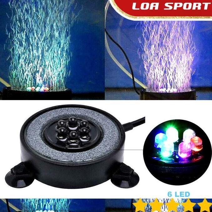 Batu Aerator Aquarium Lampu Led Gelembung Udara Akuarium Warna Rgb