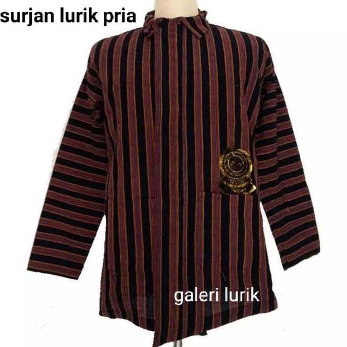 Setelan Baju Surjan-Baju Lurik-Baju Adat Jawa- Setelan Surjan Lurik Pria+Bawahan+Blangkon