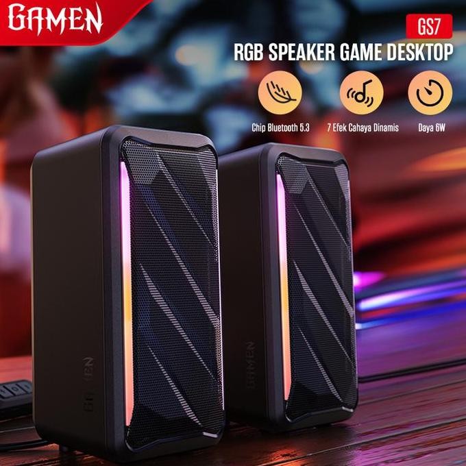 GAMEN Speaker PC Gaming Bluetooth 5.3 Surround Sound GS7 Speaker Laptop Speaker Komputer Speaker Bas