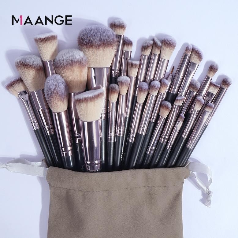 

baru maange kuas makeup 30pcs set wajah lengkap + tas kuas portabel