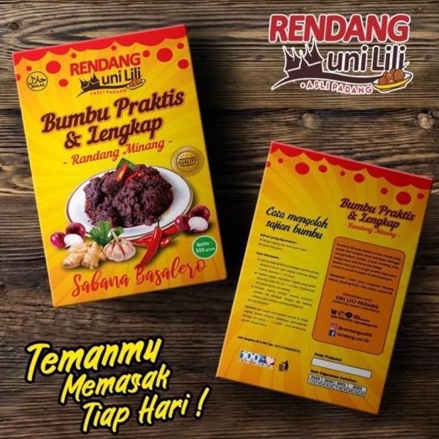 

Bumbu Rendang Instan TANPA TAMBAH SANTAN - Rendang uni lili Bumbu Rendang Praktis & Lengkap utk 1 KG Daging Rendang Uni Lili BUMBU INSTAN GT