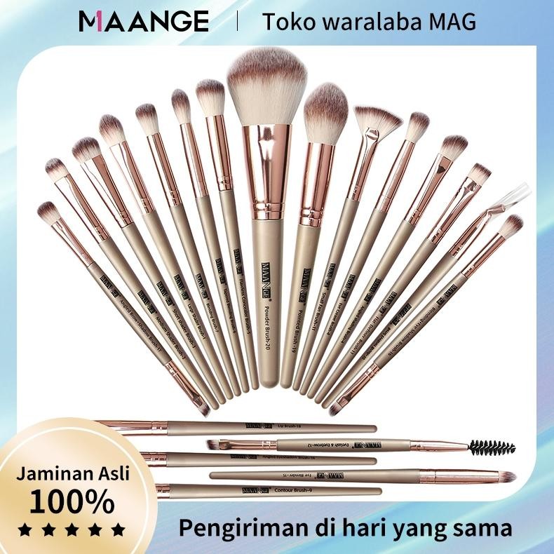 

baru maange 20pcs set kuas makeup profesional - foundation, blush, kontour & bedak