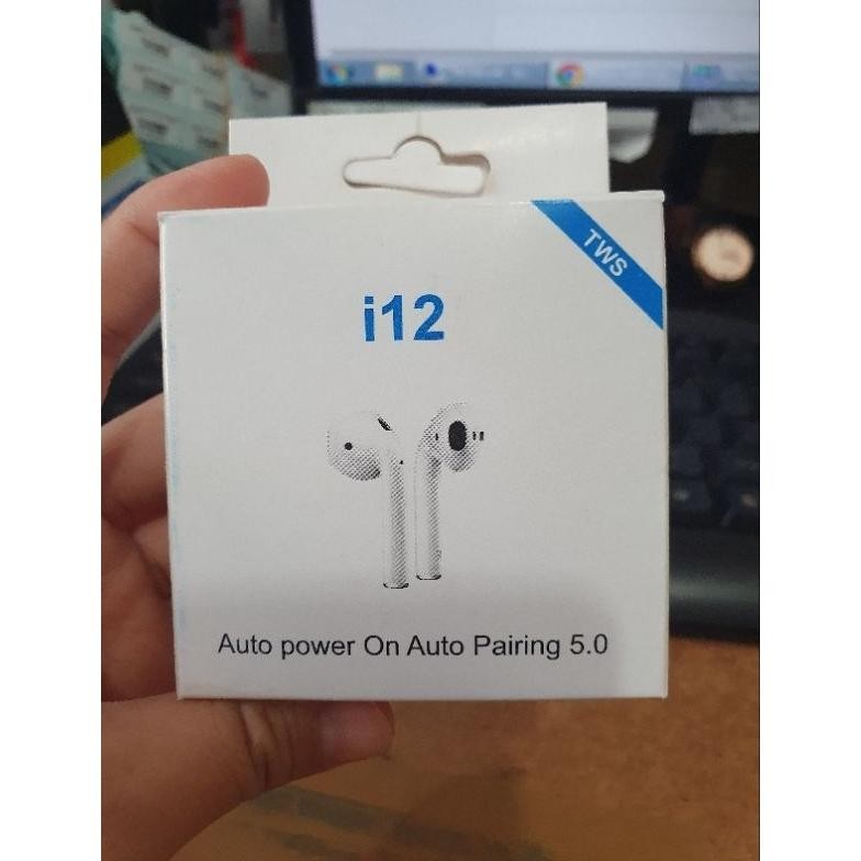 headset bluetooth i12 / bluetooth earphone i12 / handsfree bluetooth tws i12 RB11