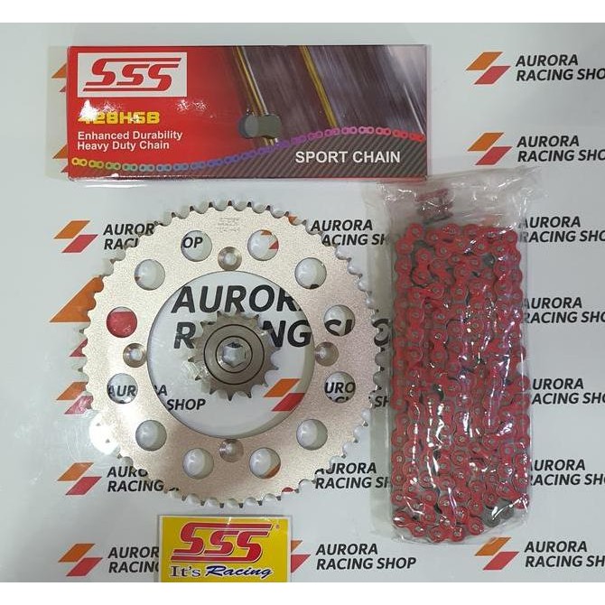Gear Set SSS KLX 150 Series & Rantai SSS 428 Tipe HSB 140L