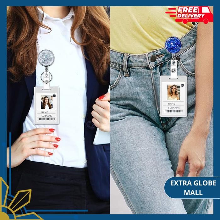 

RETRACTABLE BADGE REELS GANTUNGAN KUNCI RETRACTABLE TELESCOPIC KEYCHAIN FLEXIBLE YOYO TARIK NAME TAG ID CARD HOLDER PINTU WITH KEY RING BELT CLIP GLITTERY DESIGN BADGE HOLDER KLIP GULUNGAN LENCANA ID CARDS OFFICE STAFF FASHION BERLIAN BAHAN BERKUALITAS !!
