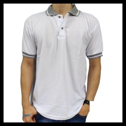 Kaos Polo Shirt Pria Lengan Pendek Kerah Kombinasi Warna Orange Oren Best Seller