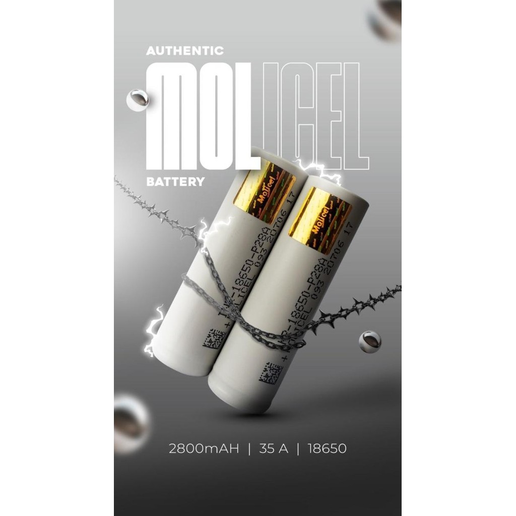 baru MOLICEL P28 BATERRY 18650 2800MAH AUTHENTIC