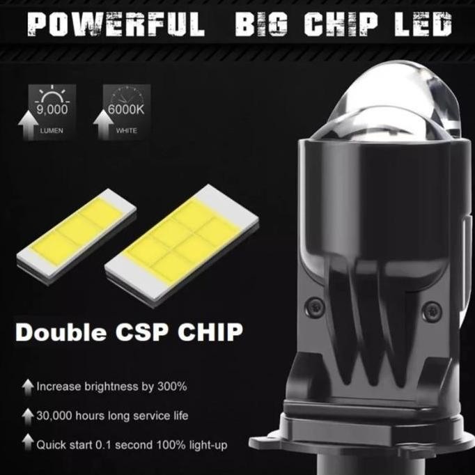 . Lampu LED V9 vinyx H4 mini Lens Projector 36 Watt