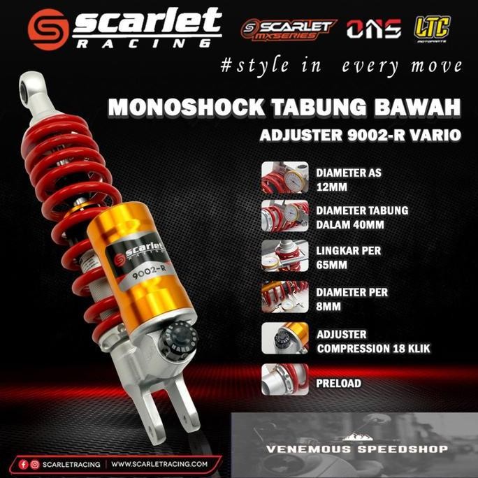 . Shock Shockbreaker Scarlet Racing Tabung Bawah Matic Vario125/150 Adju