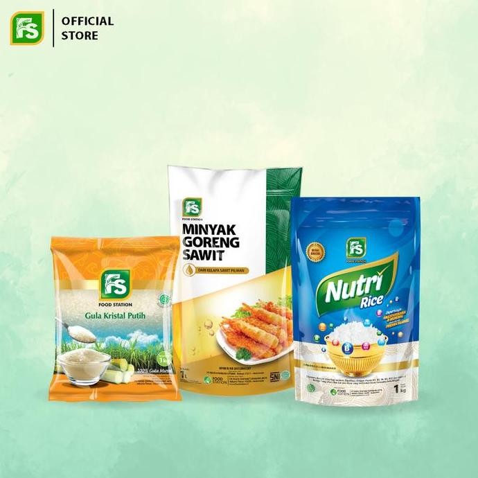 

Terlaris Beras Nutri Rice Food Station 1 Kg ; Fs Minyak Goreng 1 Liter; Fs Gula Pasir Orange 1 Kg
