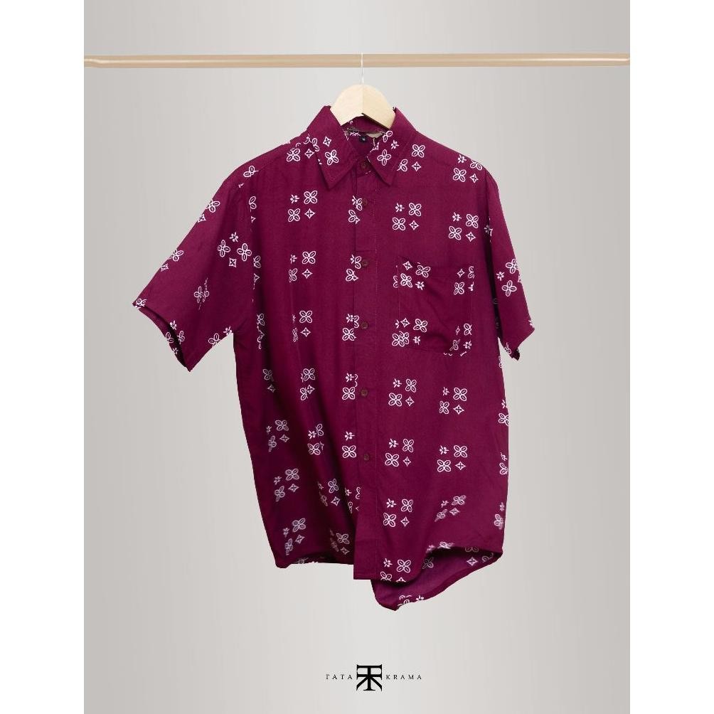 Tatakrama - Kemeja Batik Pria Lengan Pendek Motif Cakra Damakara JunDW