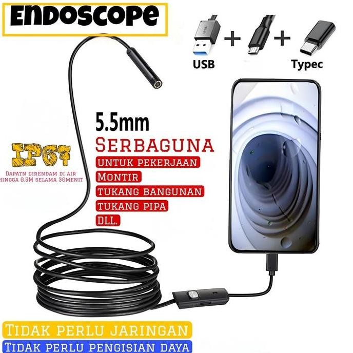 ENDOSCOPE CAMERA USB ANDROID BORESCOPE CAMERA - HD KAMERA ENDOSKOP