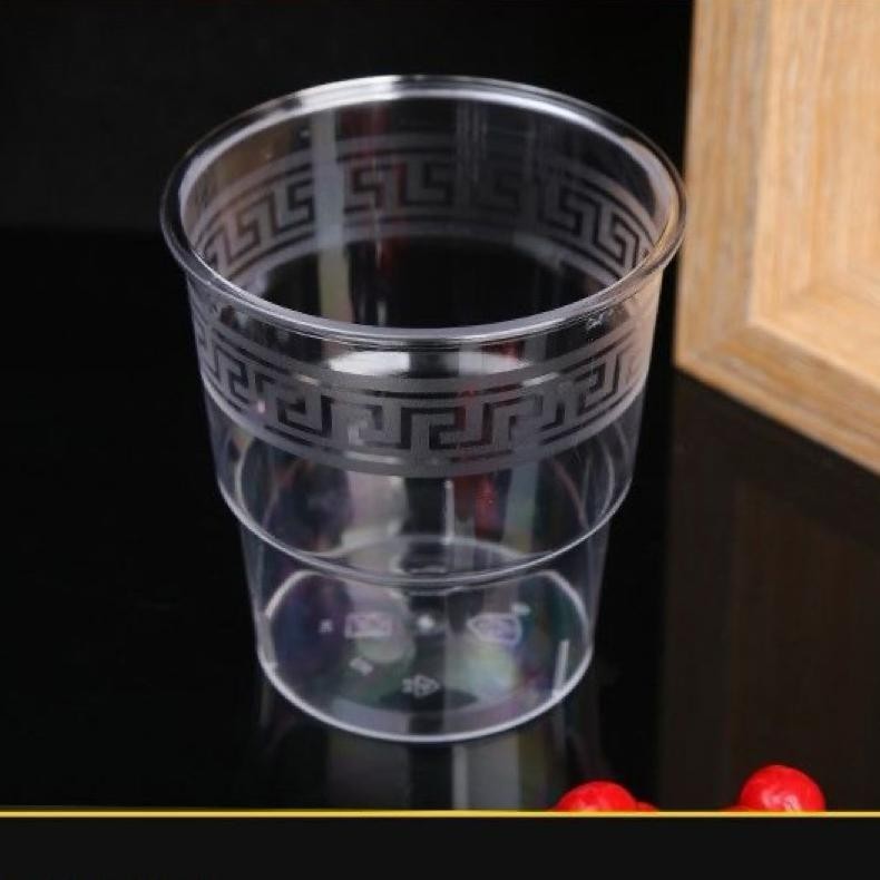 Gelas Plastik Import Motif Bening Transparant Unik Seperti Kaca untuk Minuman Jus Dessert cup