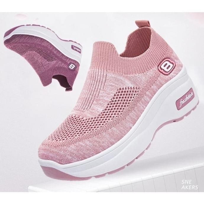 Lv0157 Sepatu Sneakers Wanita Tinggi Comfort Import / Sepatu Wedges (Best Quality)