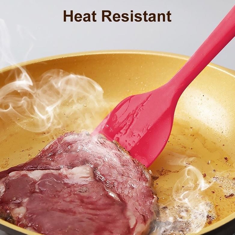 Spatula Bahan Plastik Silikon Sodet Anti Lengket Tahan Panas Sekol Kue Stok Baru